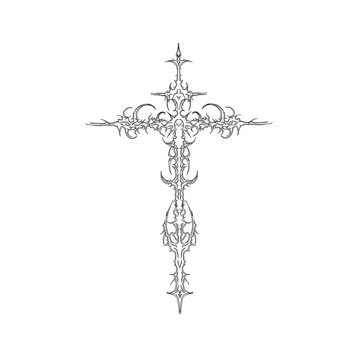 Gothic Cross temporary tattoo design