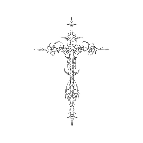 Gothic Cross temporary tattoo design