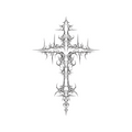 Thorn Cross temporary tattoo design