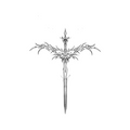 Winged Sword temporary tattoo design